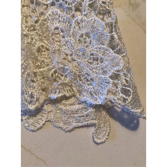 CUSP by Nieman Marcus Lace White Top Sz S Long Sleeve - Picture 5 of 6